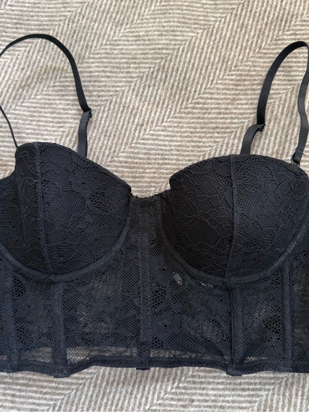 Dynamite Black Lace Longline Bustier